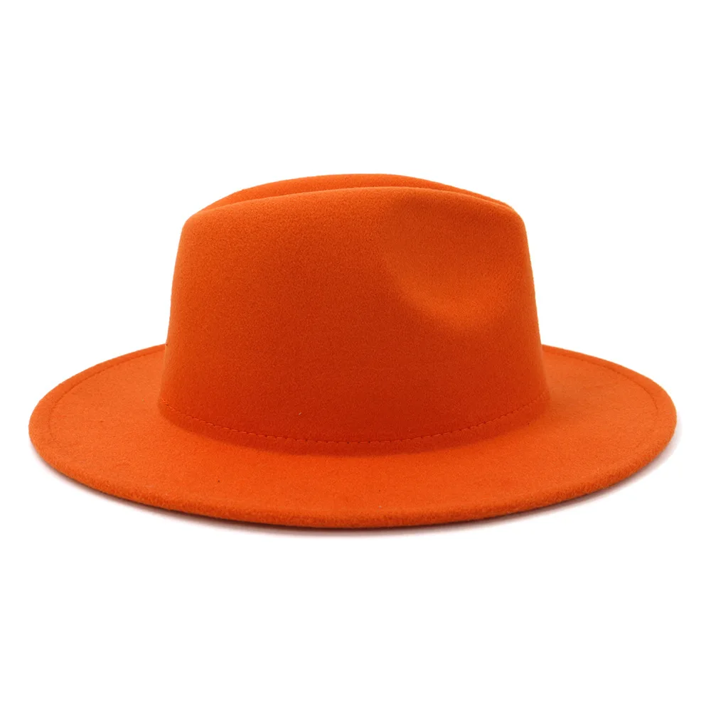 Classic British Fedora Hat Men Wome Orange Woolen Winter Felt Hats Fashion Jazz Hat Wholesale NEW 2020