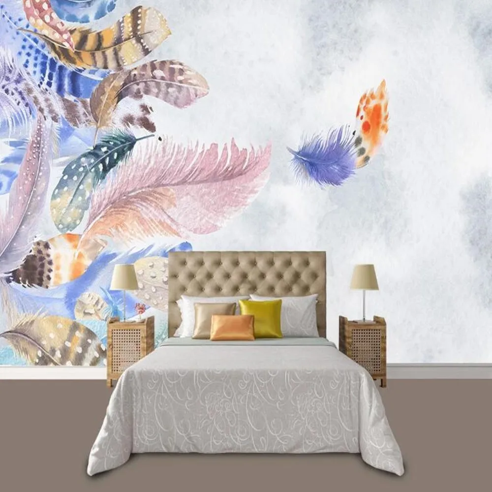 milofi custom abstract cartoon feather background wallpaper mural