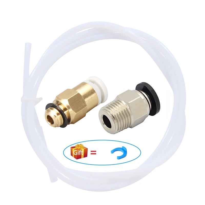 

PC4-01 Pneumatic Connector with 1M PTFE Tube 2*4MM Teflonto PiPe Connect+Quick Fitting Bowden For Ender3 CR10 1.75mm Extruder