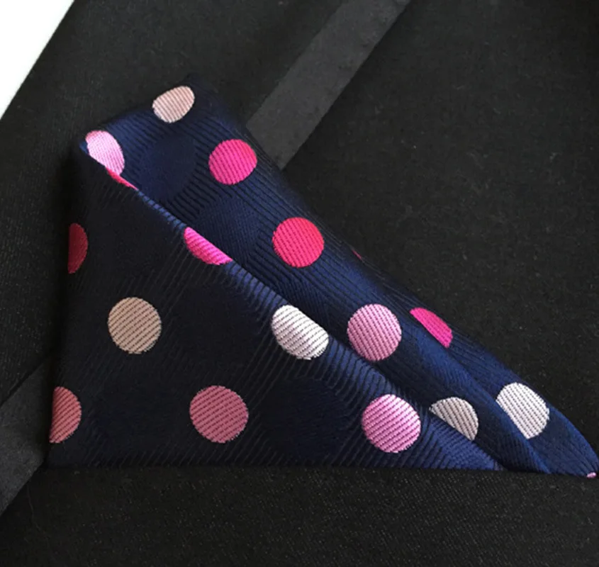 25cm*25cm Mens Pocket Squares Dot Pattern Handkerchief Fashion Hanky for Men Business Suit Accessories