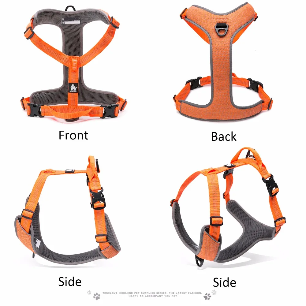 Truelove Padded Reflective Dog Pet Harness Small Large Soft Walk Adjustable With Handle For Seat Belt Pet Supplies Dropshipping