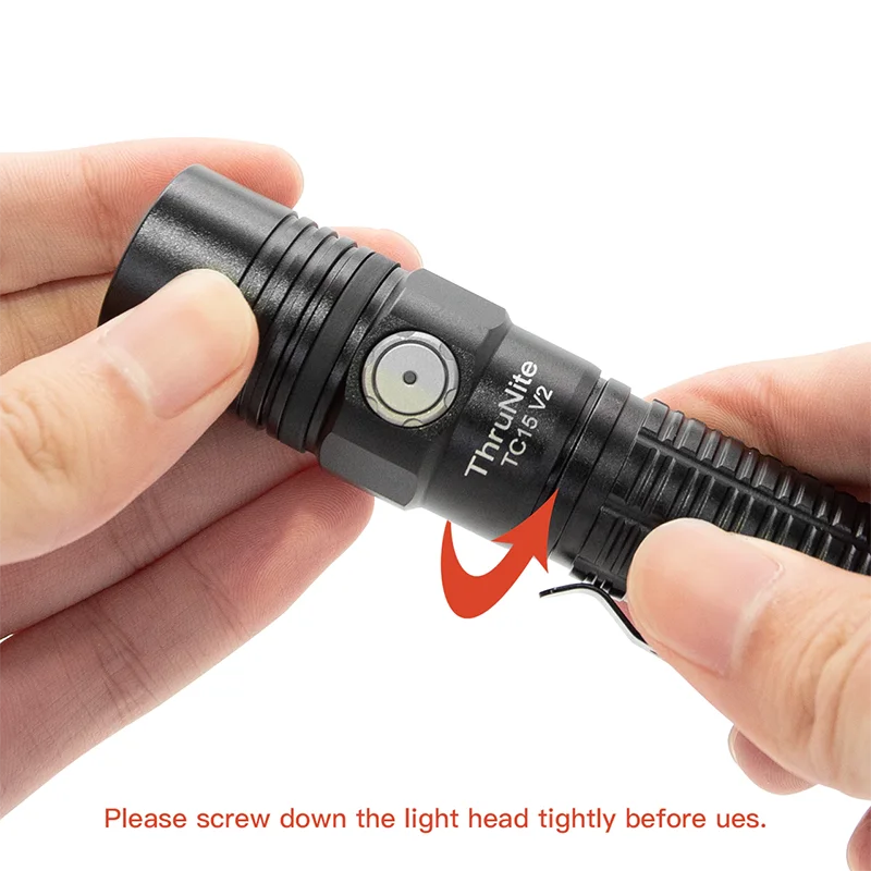 ThruNite TC15 2300 High Lumens Customized Version With External Handheld Flashlight USB Rechargeable IMR 18650 Battery Original