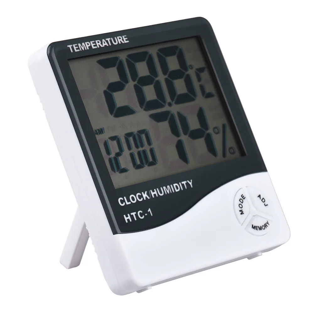 Digital Alarm Clock Indoor Room LCD Digital Electronic Thermometer Hygrometer Measuring Temperature Humidity Meter Alarm Clock