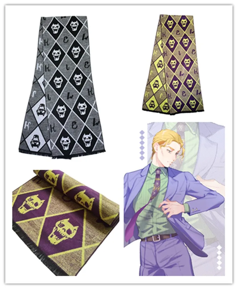 Anime JoJo's Bizarre Adventure KILLER QUEEN Cosplay Costume Scarves Neckerchief Warm