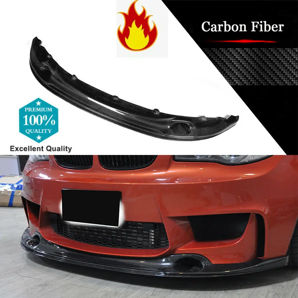 

Fits For BMW 1M 1 Series 2011-2013 Carbon Fiber Look Car Front Bumper Lip Chin Spoiler Moulding Car Accessories