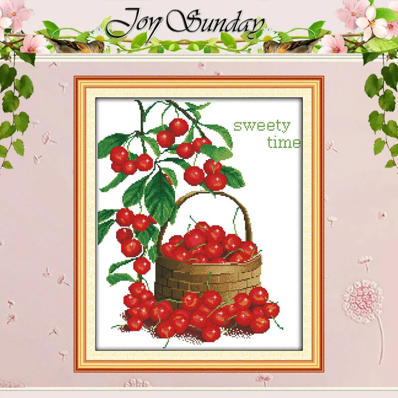 

Joy Sunday Sweet Times Patterns Counted Cross Stitch Set DIY 11CT 14CT 16CT Stamped DMC Cross-stitch Kit Embroidery Needlework