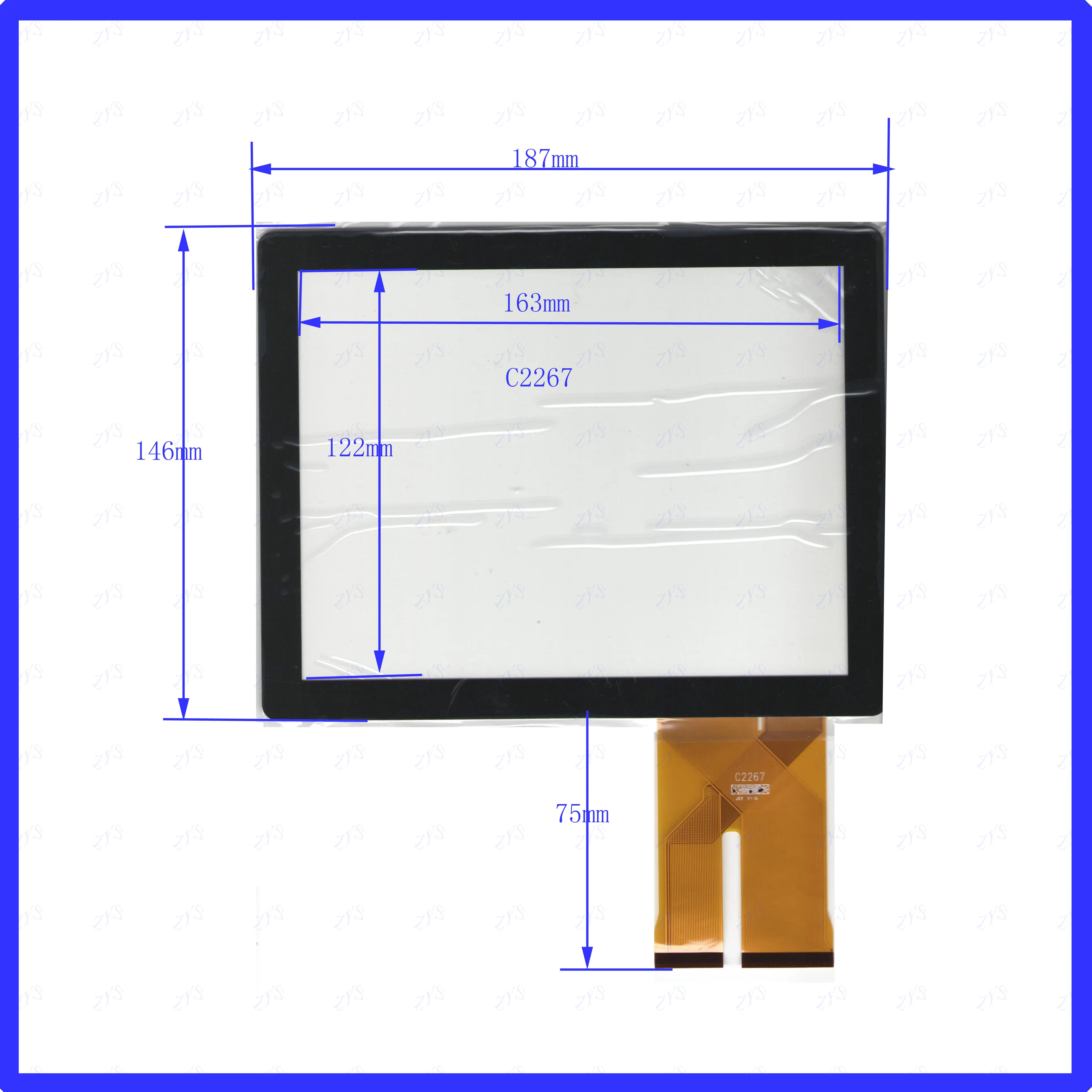 

ZhiYuSun XWC2267 NEW 187mm*146mm Touch sensor panel use GPS DVD overlay kit Resolution 187*146 XWC 2267