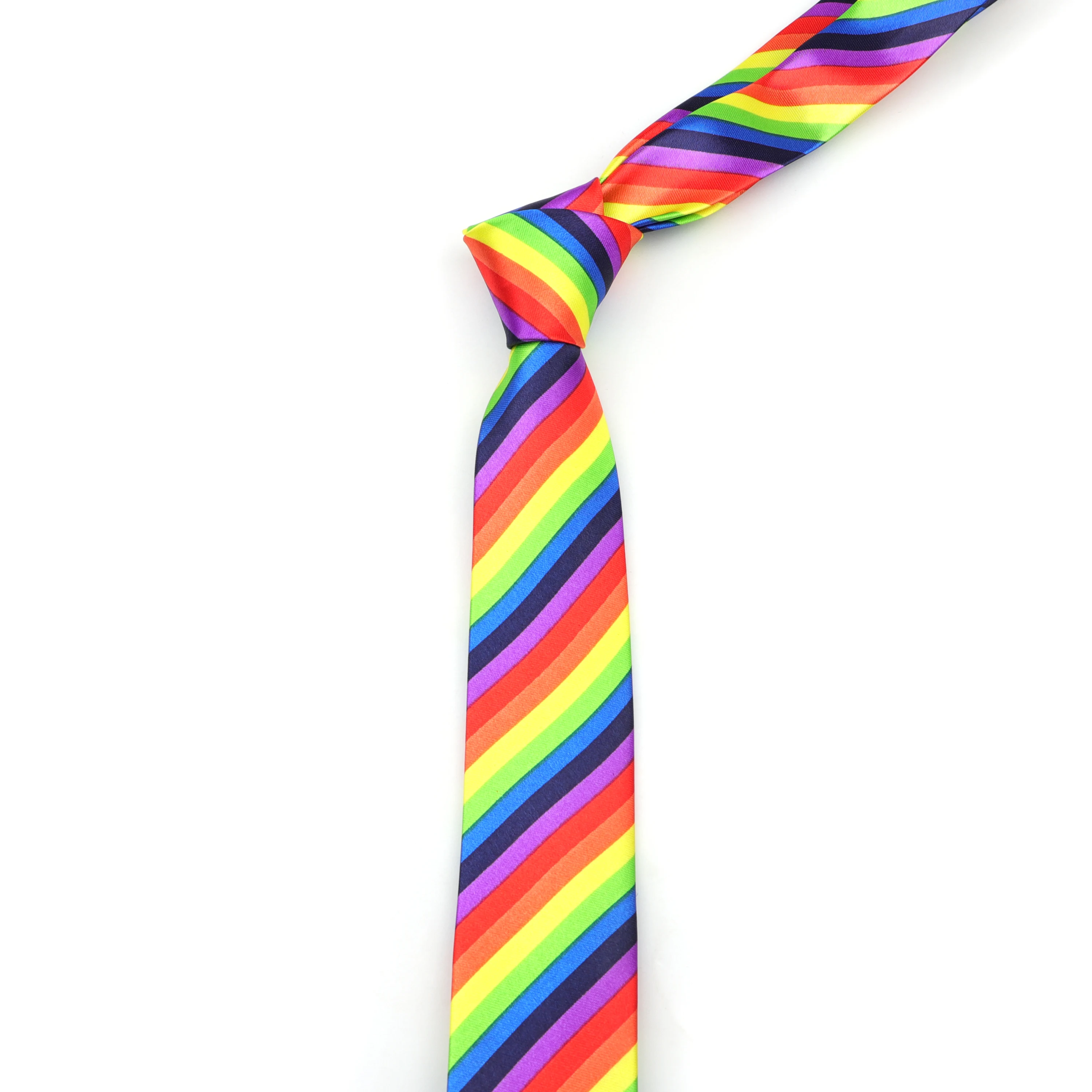 Men\'s Slim Tie Striped Plaid Rainbow Necktie 145CM Length 5CM Width Party Pub Fashion Skinny Ties For Suit Shirt Accessories