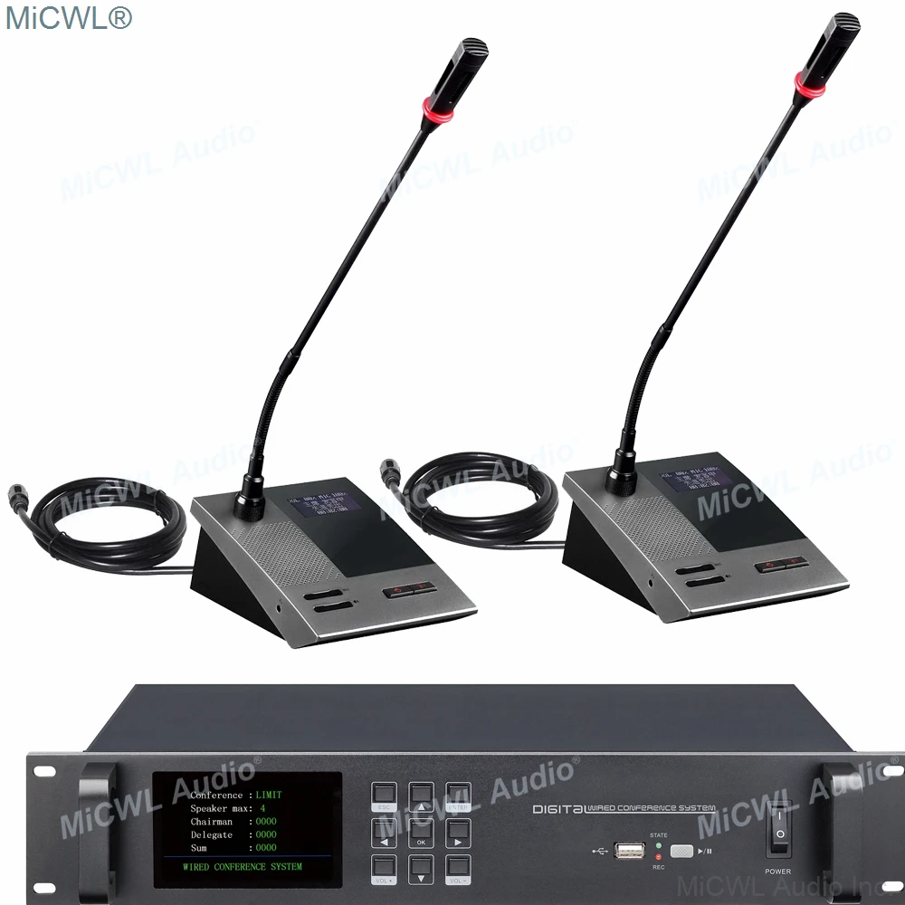 MICWL Classical Meeting Room Conference Microphone System Video Type Built-in speaker 1 President 35 Delegate A450M-A4516