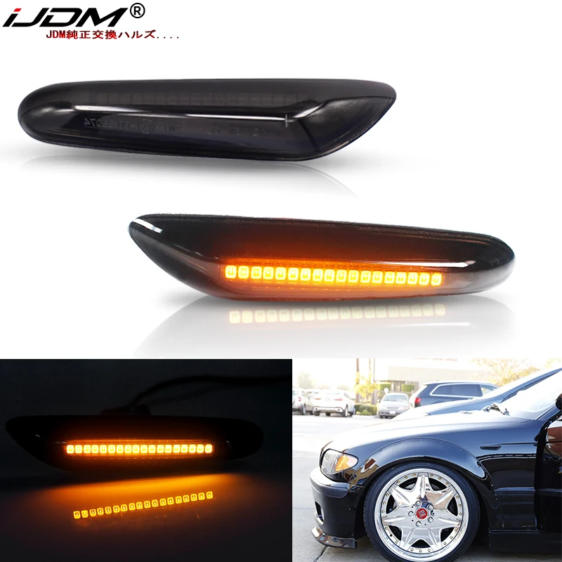 iJDM OEM Amber Yellow Sidemarker Lamps For BMW E90 E91 E92 E93 E60 E87 E82 E46 X1 X3 X5 LED Turn Signal Light /Accessories