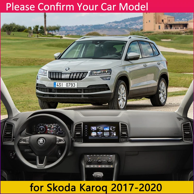 for Skoda Karoq 2017~2022 2019 2020 Anti-Slip Mat Dashboard Cover Pad Sunshade Dashmat Carpet Anti-UV Dash Car Accessories Rug