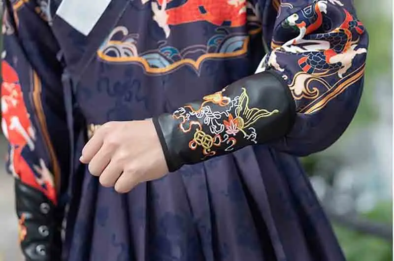 Hanfu Bracer для мужчин и женщин, нарукавник, мужской кожаный браслет Hanfu с повязками на рукавах, черный браслет Hanfu для мужчин и женщин