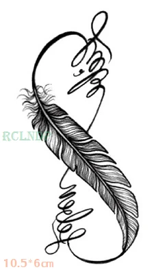 Waterproof Temporary Tattoo Sticker Feather Letter Eight Pattern Body Art Tatto Flash Tatoo Fake Tattoos for Girl Women Men