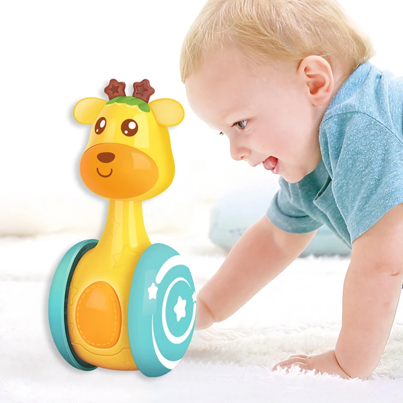 Bebê chocalhos imagem bonito veados animais de estimação estrela deslizante tumbler boneca brinquedos sino música aprendizagem educação brinquedos presentes para 0-12 meses