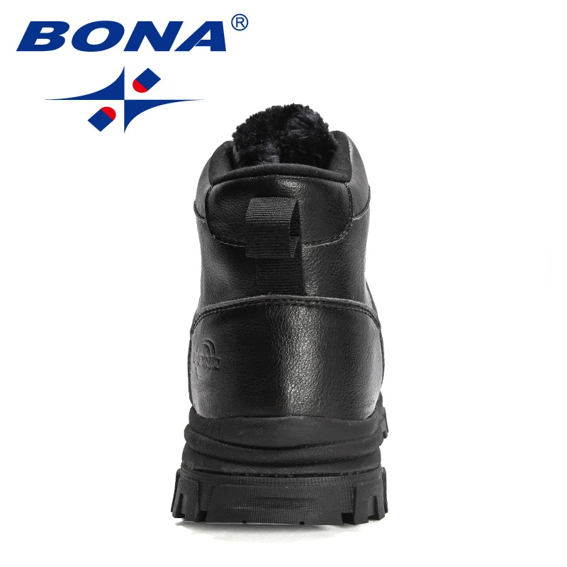 BONA 2022 New Designers Plush Snow Ankle Boots Men Rubber Winter Boots High Top Anti-Slip Shoes Man Luxury Brand Boot Mansculino