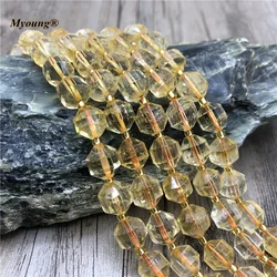 Natural Citrines Loose Stone Beads,Yellow Crystal Quartz Faceted Round Birthstone Beads For Necklace Bracelet Making MY210460