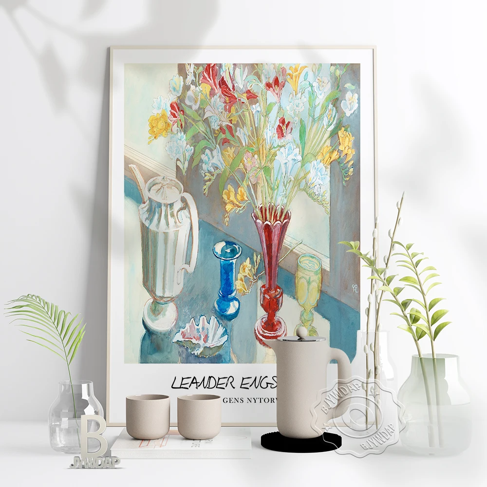 Retro Leander Engstrom Poster Colorful Wilderness Scenes Art Prints Sweden Painter Exhibition Poster Home Kids Room Decor Gift