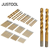 JUSTOOL 99 Pcs 99PCS Titanium HSS Drill Bits 1.5mm-10mm Coated Stainless Steel HSS High Speed Drill Bit Set for Electrical Dril