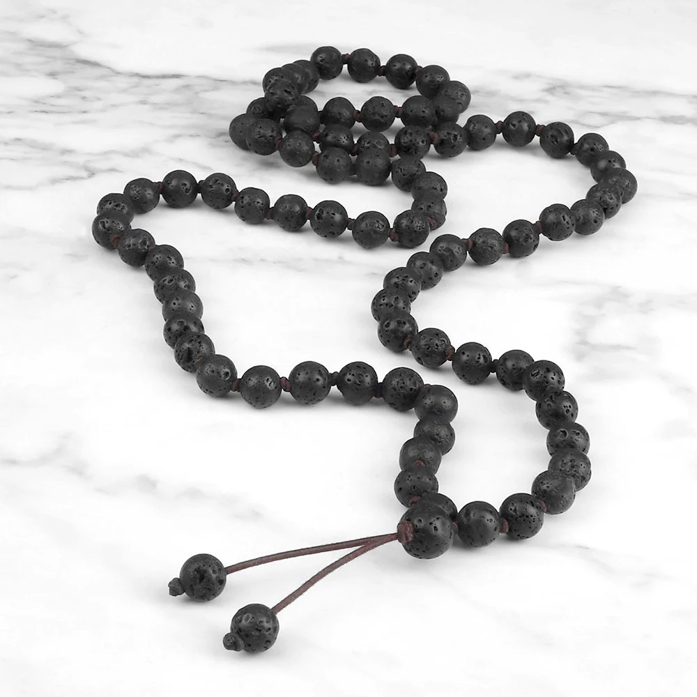 Lava Rock Mala Beaded Necklace 6 8mm Natural Volcanic Stone Men Meditation Wrap Bracelets Essential Oil Diffuser Women Necklaces