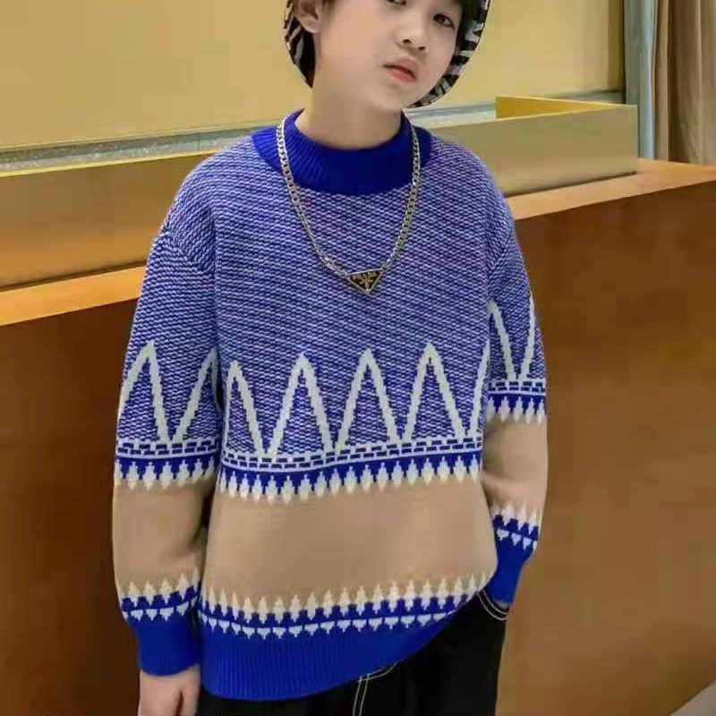 

Teenager Autumn Spring Sweater for Boys Children Under Shirt Teens Pullover Knit Wear Warm Tops Kids Children Knitted Clothes