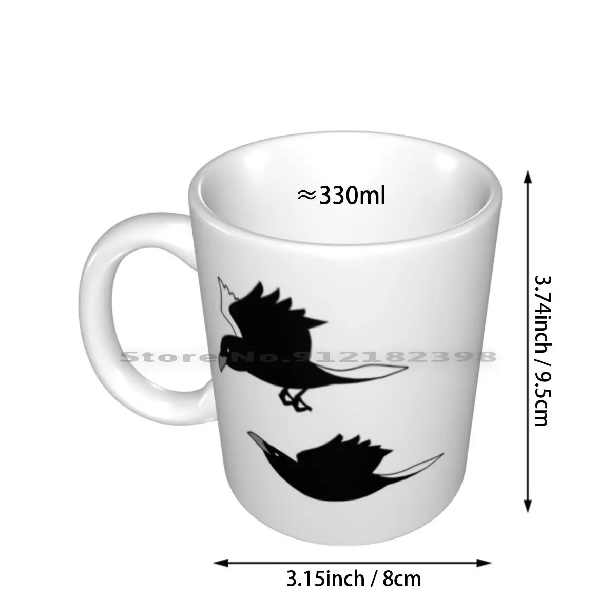 Ravens , Mug Ceramic Mugs Coffee Cups Milk Tea Mug Ravens Black Birds Graphic Hugin Munin Erik Normark Logo Flying Creative