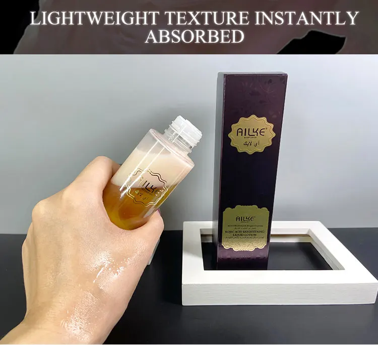 AILKE Kojic Acid Whitening Gesichtslotion, feuchtigkeitsspendend, feuchtigkeitsspendend, aufhellend, gleichmäßiger Hautton, geeignet für alle Hauttypen, 130 ml – Detail 4