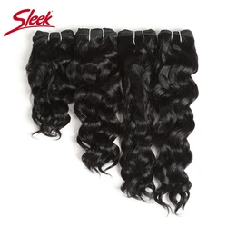 Sleek Double Drawn Brazilian Water Wave Human Hair 100% Natural Color 160 gram Bundles Hair Weave Extension 4Pcs Free Shipping