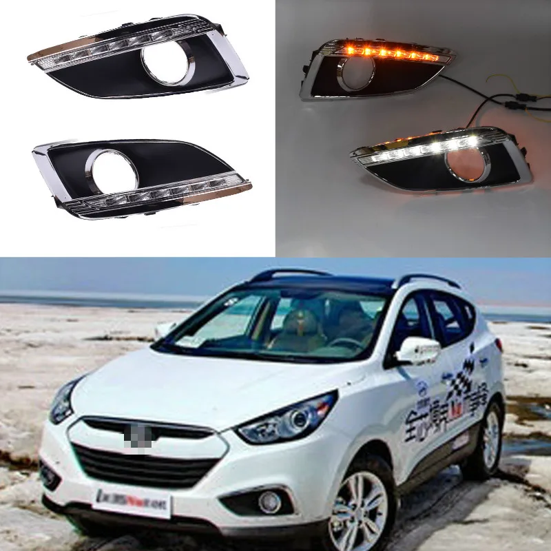 

For Hyundai IX35 2010 - 2013 LED DRL Daytime Running Light Daylight Waterproof Signal lamp car Styling lights