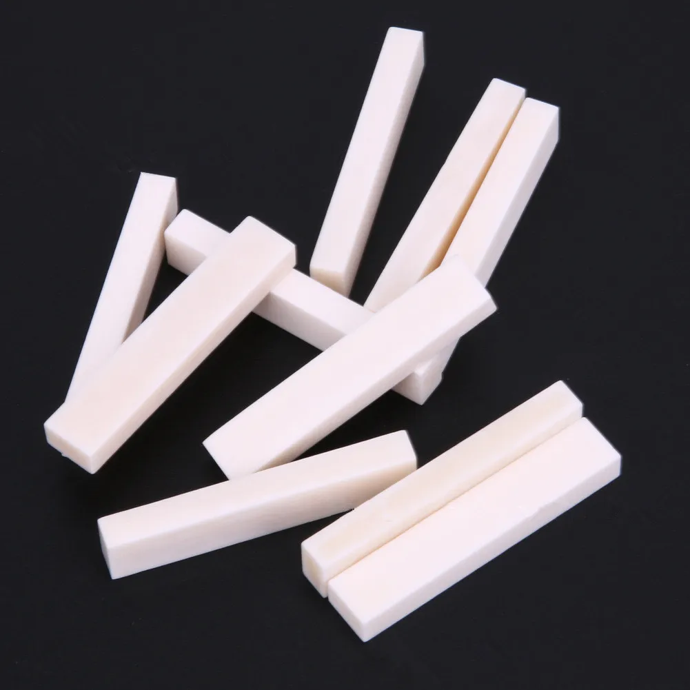 Tuerca de hueso Universal en blanco, instrumento de cuerda de 52x10x6mm, piezas de tuerca de hueso DIY, ukelele de bajo, accesorios de guitarra acústica Banjo