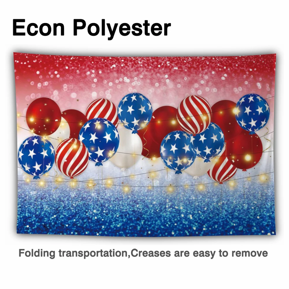 Funnytree День Независимости шар звезды праздник новорожденных баннер вечерние Юбилей Фон Photo Booth художественный тканевый фон