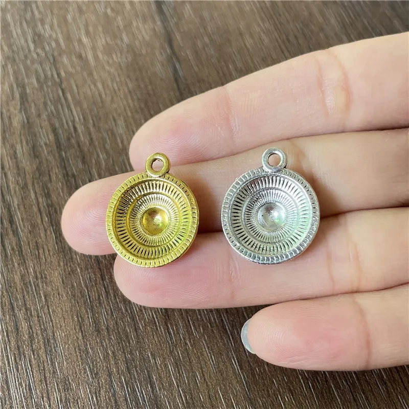 18*22mm Tibetan Silver And Gold Hat Cover Pendant DIY Jewelry Bracelets Necklace Crafts Making Supplies Amulet Alloy Accessories