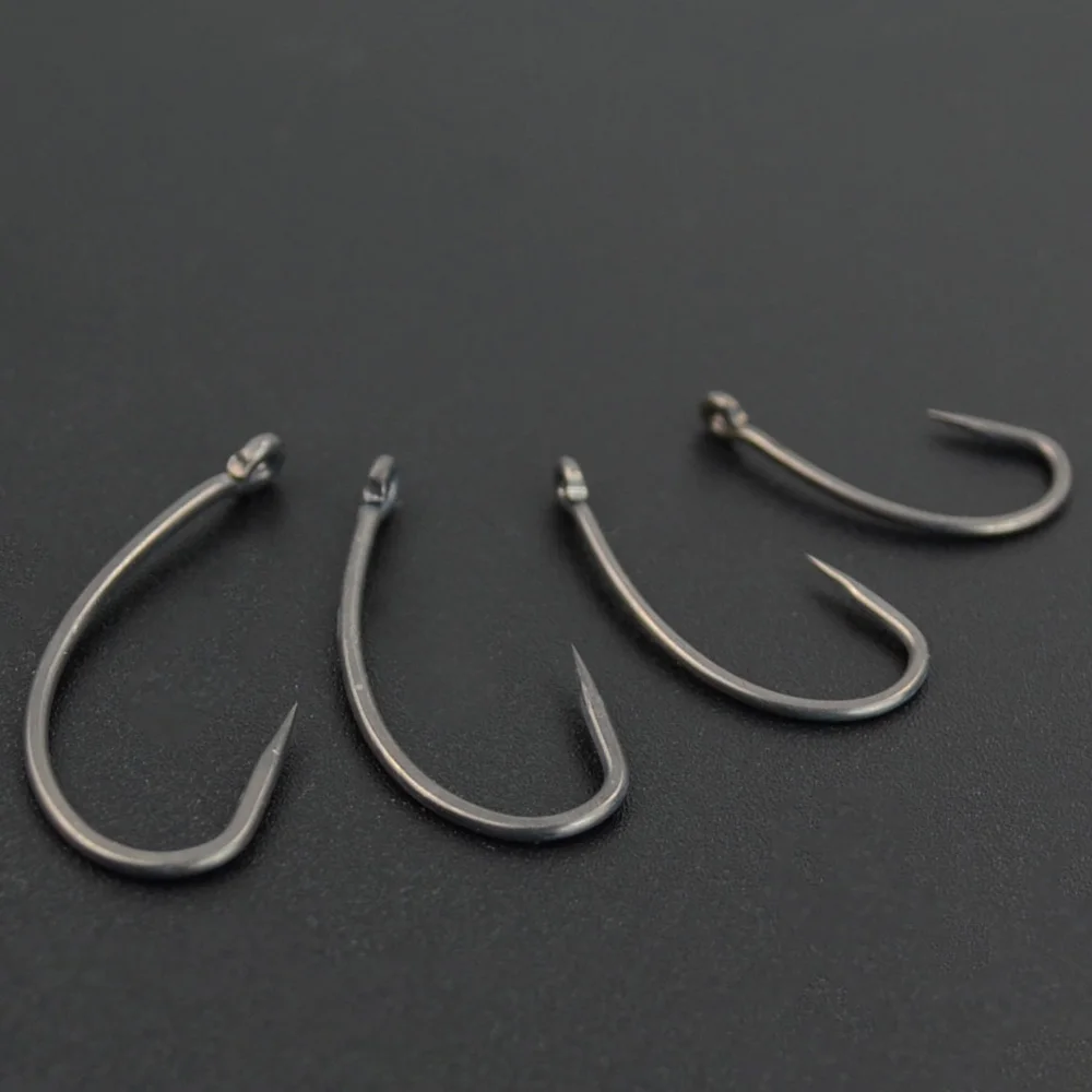 200 pieces Carp Fishing Hook PTFE Coated High Carbon Stainless Steel Barbless Fish Hooks With Box Fishing Accessories