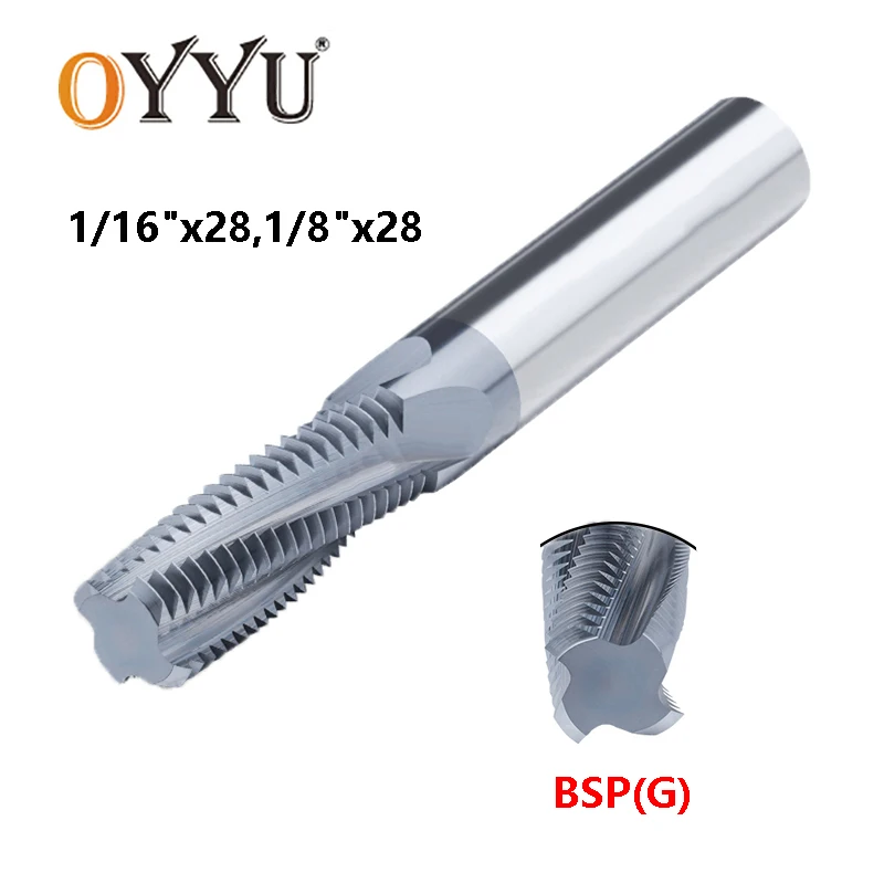 OYYU Tungsten Carbide Threading Mills BSP(G) 1/16