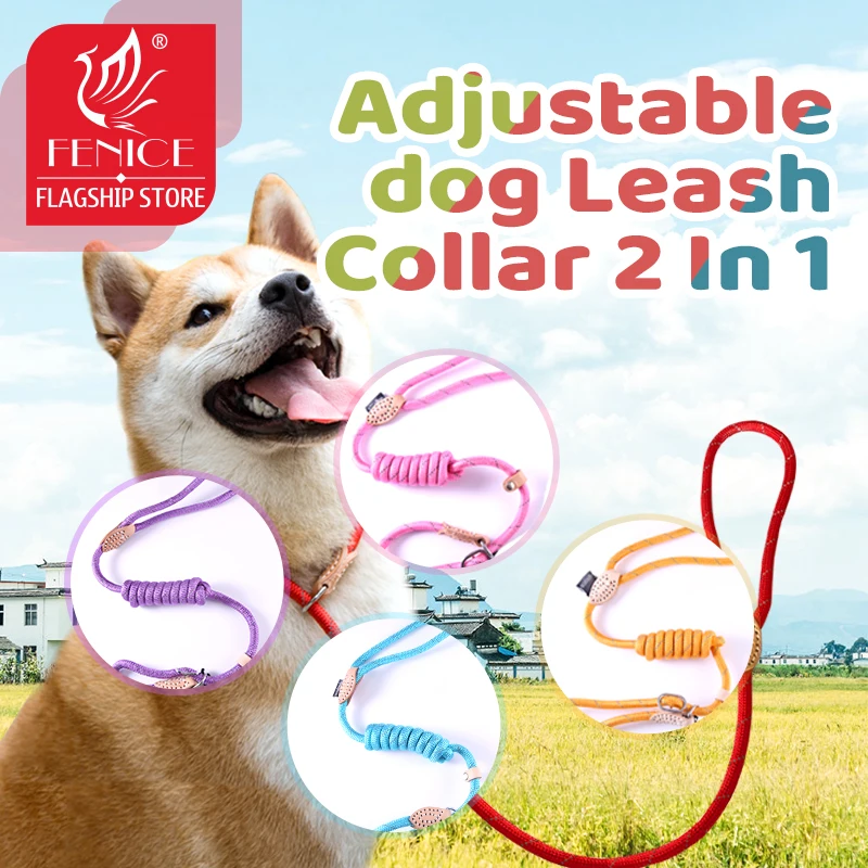 

Dog Rope Reflective Durable Leash Walking Big Dog Collar Strengthen Traction Harness Round Nylon Medium Dog Lead