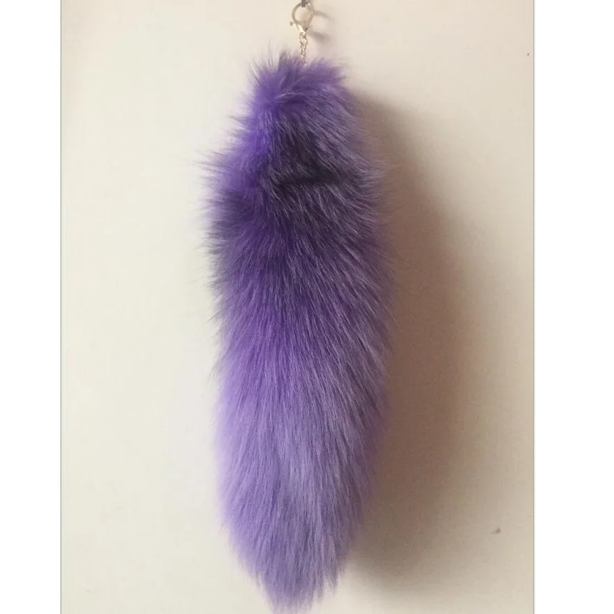 Women Real Fox fur Tail Keychain Bag Tassel Tag Charm Handbag Pendant Female Large Backpack  Accessory Key Ring  WholeSale Price