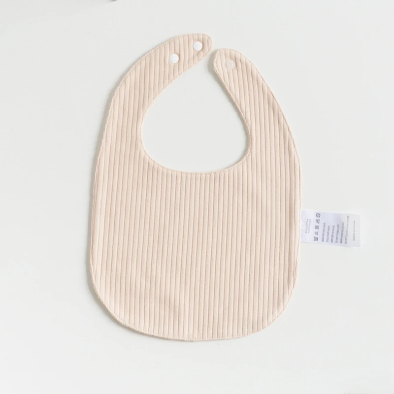 Multiple Colours Ribbed and Terry Fabric Baby Bibs Infant Saliva Towel Newborn Baby Bibs with Adjustable Snaps