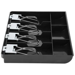 Cash Drawer Register Insert Tray Replacement Cashier with Metal Clip 4 Bills 3 Coins for Petty Cash Money Storage Box