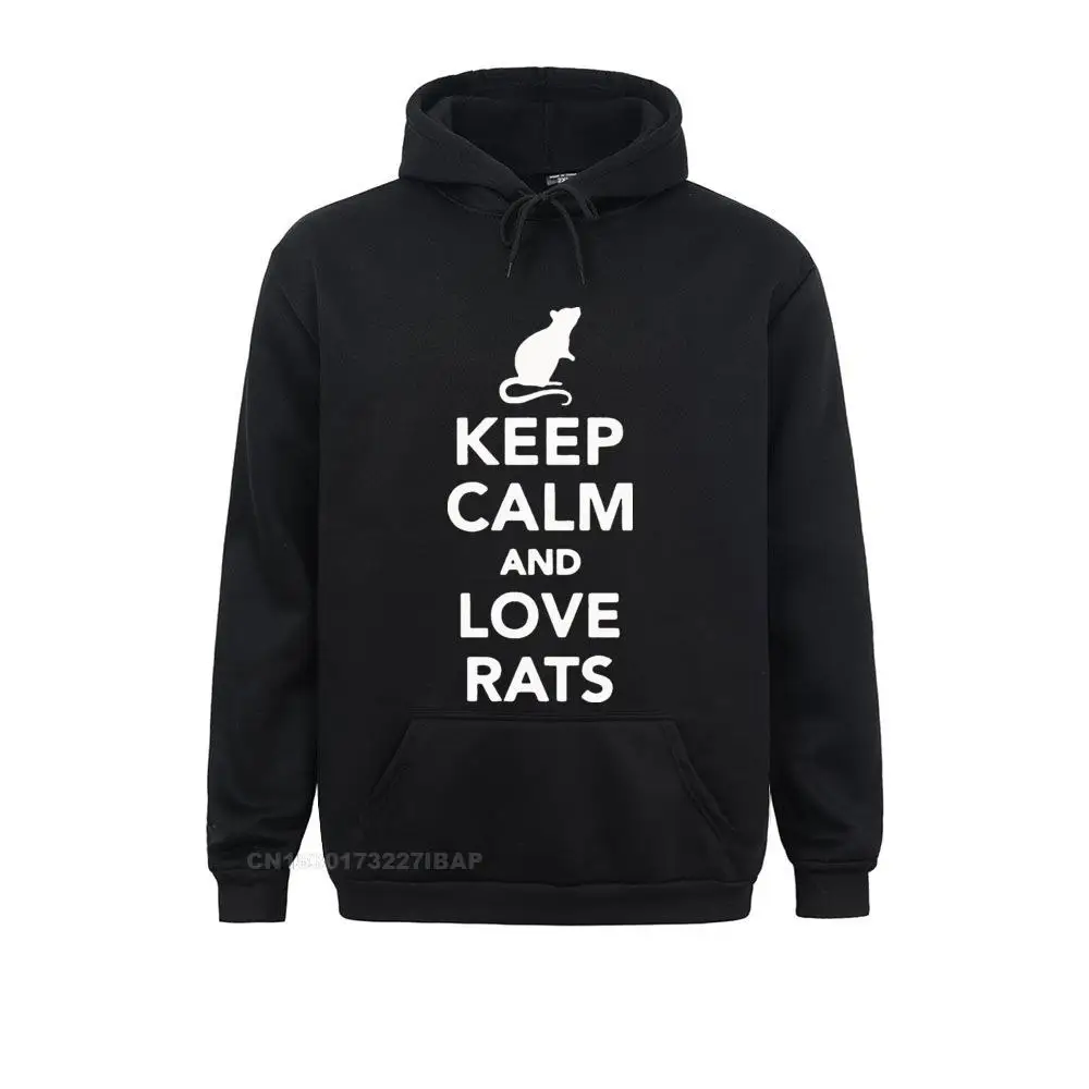 

Мужская модная повседневная забавная одежда с надписью Keep Calm And Love Rat, пуловер большого размера с капюшоном в стиле Харадзюку, уличная одежда