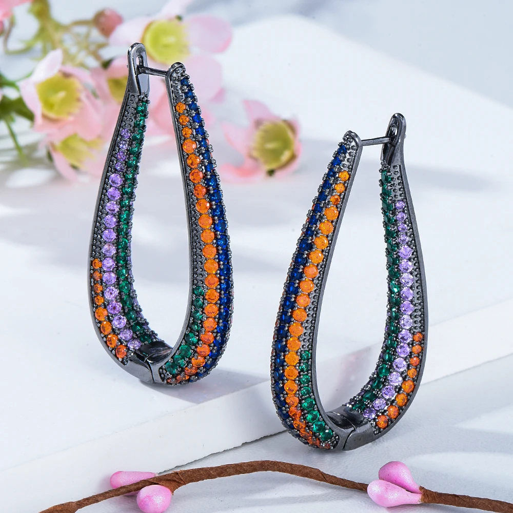 

Brand High Quality New Luxury Round Multicolor Earring Enthusiasm Jewelery for Women Fashion Wedding Daily Earring Jewelry