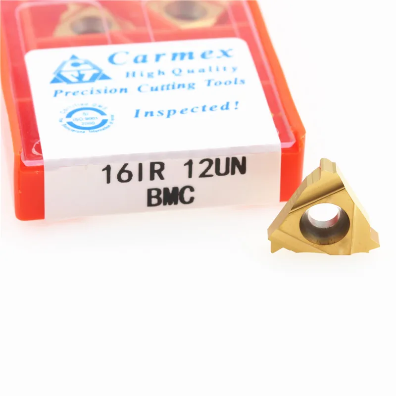 10 uds 16er 16ir 10un 12un 14un 16un 18un 24un 28un bmc inserto com rosca carburo cnc herramipara corte de hilo