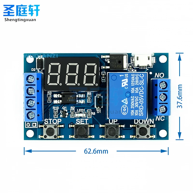 1 PCS DC 6-30V  Support Micro USB 5V LED Display Automation Cycle Delay Timer Control off Switch Delay Time Relay 6V 9V 12V 24V