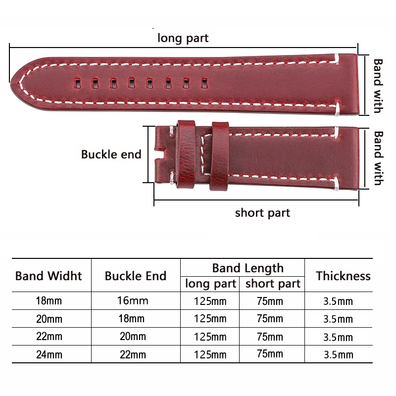 HENGRC-本革メンズ腕時計,牛革ストラップ,厚さ18mm,20mm,22mm,24mm,黒,茶色