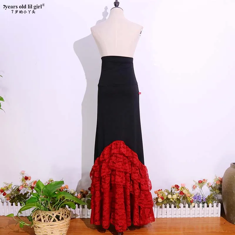 Spanish Dance Flamenco Skirt Ballroom Art Style  Dress Gypsy  Stage Wear Performance Costume ENN51