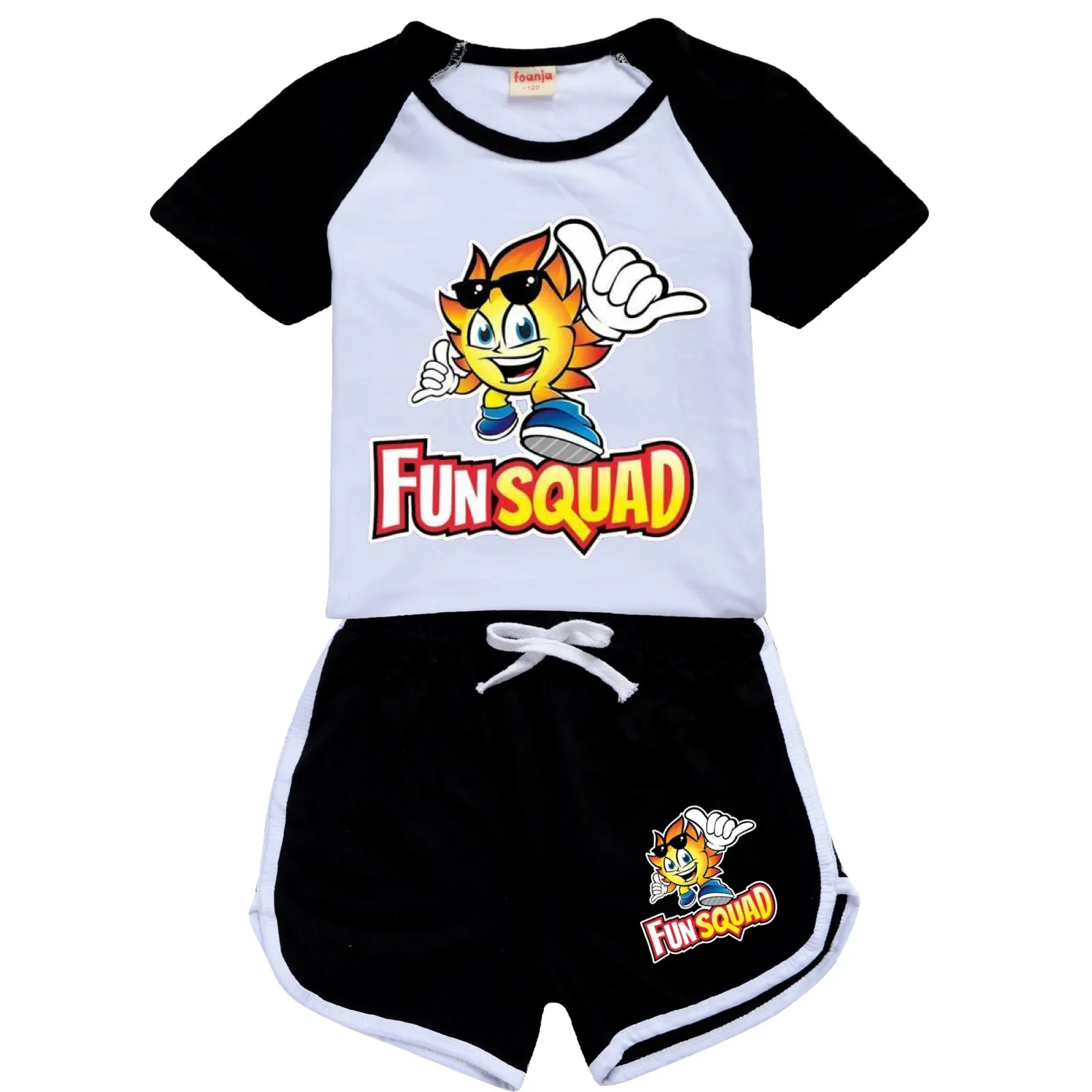 New Fun Squad game Toddler Boy Clothes Summer Pajamas Cotton Short Sleeve T Shirt + Shorts Costume Girls Casual Sportswear Set