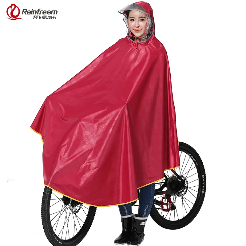 

Rainfreem Impermeable Raincoat Women/Men Thick Bicycle Rain Poncho Plaid Oxford/Knitting Jacquard Women Waterproof Rain Gear