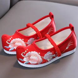 Chinese Style Girl Ancient Style Show Cloth Shoes Autumn New Style Rabbit Print Elastic Band Folk Dance Shoes Fashion Cute Shoes