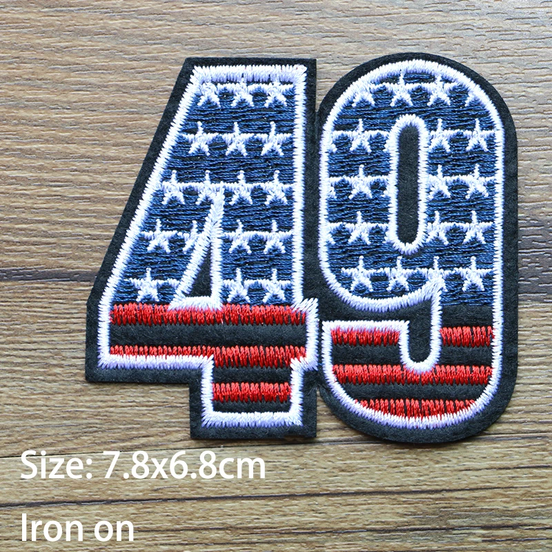 Punk Style 2 23 57 49 89 25 8 3 Number Star Icon Embroidery Applique Patches for Clothing DIY Sew up Badges on the Backpack