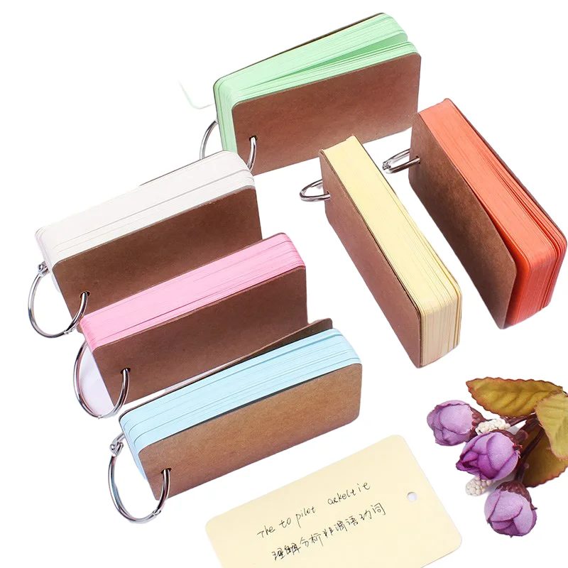 Portable Buckle Binder Notes Flash Cards Memo Pads DIY Blank Card Stationery Supplies for School Office  блокнот на кольцах