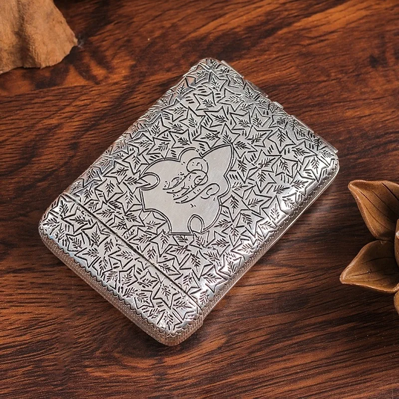 Hand-carved Retro Cigarrate Case for 14 Cigarettes Portable Peaky Blinders Shelby Same Style Cigarette Box Smoking Accessories