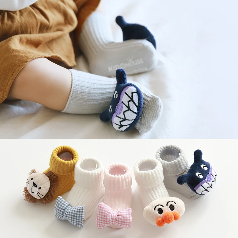 Baby Socks Girls Clothes Boys Slipper Newborn Accessories Anti Slip Bow Lion Cute Kids Toddlers Children Gift Infant Stuff Toy